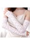 ®   Long Elegant Lace Gloves Fingerless White 35 cm - 3