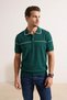 Green Regular/Normal Cut Piping Detailed Buttoned Polo Collar Knitwear T-Shirt Tmnss26Ts00019