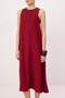 Bordo Kolsuz Rahat Kesim Midi Dokuma Elbise TWOSS26EL00529 - 3
