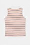 Pink Polo Collar Striped Sleeveless Knitted Plus Size Blouse Tbbss26Af00122 - 6