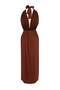 Brown Woven Backless Maxi Beach Dress Tbess25El00114 - 5