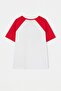 Kırmızı Renk Bloklu Baskılı %100 Pamuk Örme Büyük Beden T-shirt TBBSS23BF00014 - 3