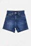 Blue High Waist Less Stretch City Boy Denim Shorts Twoss26Sr00103 - 5
