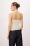 Khaki-Stone Plain Fitted Halter Neck Tie-Detail Standard Sleeveless Cotton Rib Knit Knitted Undershirt Twoss26Al00026 - 7