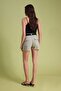 Bej Kargo Cepli Kemerli Yüksek Bel Mini Denim Şort TWOSS23SR00245 - 4