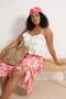 Beach Wear Ecru Woven Ruffled Short Plus Size Blouse Tbbss26Af00015