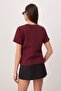 Bordo Düz Regular Bisiklet Yaka Standart Kol İnterlok Örme T-Shirt TWOSS26TS00064 - 5