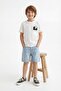 Ecru-Blue Boy's Printed Knitted T-Shirt Tkdss26Ts00033 - 2