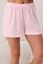 Pink Floral Patterned Collar Detailed Ribbed Knitted Pajama Set Thmss26Pt00225 - 5