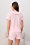 Pink Floral Patterned Collar Detailed Ribbed Knitted Pajama Set Thmss26Pt00225 - 6