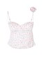 Limited Edition Beyaz Çiçekli Kalp Yaka Çiçek Aksesuarlı Dokuma Saten Bluz TPRSS26BZ00066 - 6