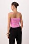 Pembe Düz Straplez Kolsuz Aksesuar Detaylı Örme Sandy Şık/Gece Bluz TPRSS25BZ00032 - 6