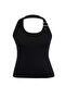 Black Viscose Ribbed Accessory Detailed Knitted Plus Size Blouse Tbbss26Af00063 - 15