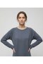 Women's Long Sleeve Crew Neck Modal Fabric Dress Anthracite - 8