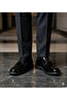 BOYS' LACE-UP BLACK PATENT LEATHER OFFICER-STYLE CLASSIC SHOES - 6