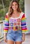 Megahan Colorful Bohemian Motif Hand-Embroidered Spring, Summer Blouse Size S/M - 2