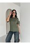 Women's Crew Neck Short Sleeve Stone Detailed Shiny T-Shirt - 5