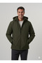 Men's Coat Quilted Lined Softshell Coat with Print Detail