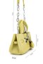 Women's Faux Leather Yellow Handbag - 2
