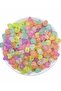 25gr Transparent Mixed Color Fluorescent Wide Hole Heart Model Beads (25gr,~90 Pieces)