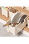 Plastic Kitchen Cabinet Organizer, Spice Bottle Holder Shelf with Wheels, Multipurpose - 3