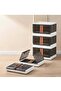 3-Pack Folding Stackable Storage Boxes with Lids, Doors for Home, Kitchen, Closet Organization