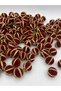 18mm Gold Braided Red / Burgundy Color Velvet Beads for Jewelry Making, Bag Beads (100gr, ~32 Pieces) - 2