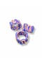 Polymer Clay Blue-Yellow-Pink-Purple Colorful Striped Wavy Model Handmade Ring, Chunky Clay Ring