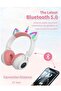 Foldable Unicorn Wireless Bluetooth Headphones for Girls, LED Light & Mic, White+Pink - 4