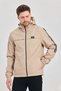 Men's Sports Raincoat Beige – Hooded, Black Stripe Detail, Lightweight Windbreaker, Outdoor Seasonal - 2
