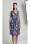 Apsen Women's Navy Blue Button Detailed V-Neck Cotton Dress 4405-105 - 6