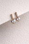 Steel Rose Gold Jewelled Heart Loveseption Earrings - No Darkening-