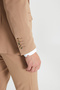 Men's Camel Slim Fit Slim Fit Swallow Collar Tie Waist Striped Stretchy Double Breasted Suit - 8