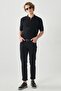 Men's Black 360 Degree Stretch in All Directions Slim Fit Slim Fit Cotton Comfortable Trousers - 3