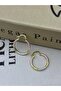 Three Color Small Hoop Earrings over Gold - 2