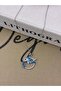 Steel Silver Color Blue Zircon Stone Detailed Blue Dolphin Necklace