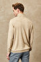 Men's Beige Anti-Pilling Standard Fit Full Turtleneck Knitwear Sweater - 8