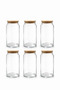 Fiona - Set of 6 Vacuum Jars with Bamboo Lids, Large Size 1400 ml - 3