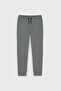 Men's Gray Standard Fit Normal Cut Comfortable Sports Sweatpants with Elastic Waist and Legs - 7