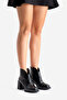 Black Crocodile Detailed Women's Boots - 5