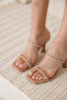 Nude Women's Stone Heeled Slippers Tr20My04D - 3