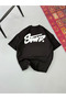 Men's Printed Oversize T-shirt - Black - 2