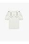 Embroidery Detailed Short Sleeve Baby Collar Blouse - 3