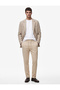 Double Leg Pockets, Viscose Blend, Lace-Up Waist, Buttoned Summer Fabric Trousers - 2