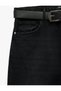 Normal Waist Pocketed Cotton Belted Vintage Straight Fit Jean Trousers - 8