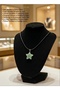 Green Aventurine Natural Stone Star Cut Leather Cord Necklace