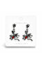 Women's Gothic Butterfly Figured Green Stone Detailed Dangle Earrings - 2
