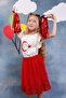 Girl's Turkish Flag Printed T-Shirt and Sequined Skirt Set - 7