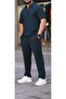 Polo Collar (T-Shirt + Pants) Comfortable Fit Zip Detail Top and Bottom Set - 5