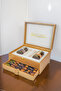 Golden Leather Box With Drawer - Pure UAE Sidr 250g and Natural UAE Samar 250g With Dates With Nuts - 3